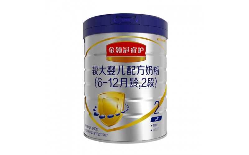 伊利奶粉 金領(lǐng)冠睿護(hù)系列 較大嬰兒乳鐵蛋白配方奶粉 2段900克(6-12個(gè)月適用)