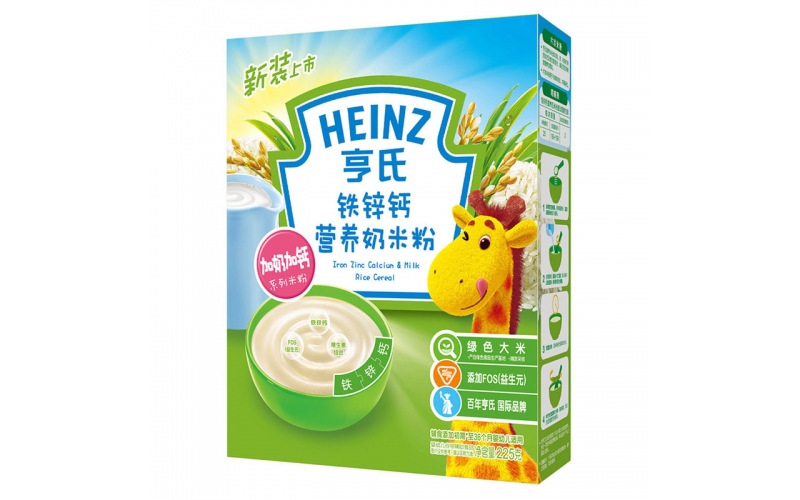 亨氏 (Heinz) 1段 嬰幼兒輔食 強(qiáng)化鐵鋅鈣 寶寶米粉米糊 225g (輔食添加初期-36個(gè)月適用)