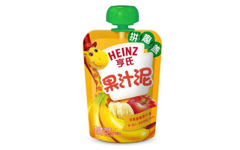 亨氏（Heinz）果汁泥 嬰兒水果泥寶寶輔食泥零食（1-3歲適用） 香蕉蘋果120g