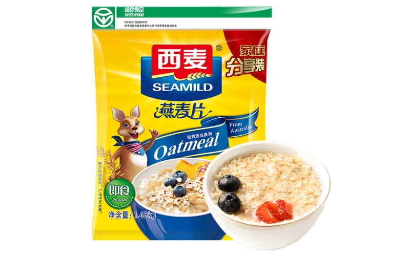 西麥 燕麥片 無添加蔗糖 營(yíng)養(yǎng)早餐食品牛奶好搭檔 即食 超值谷物代餐麥片1480g袋裝