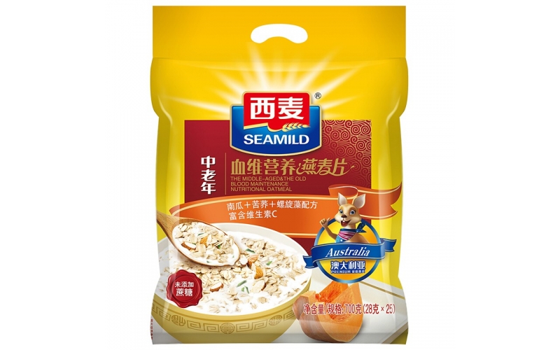 西麥燕麥片中老年血維營養(yǎng)麥片700g袋裝即食谷物營養(yǎng)沖飲早餐未添加蔗糖（獨立小包裝） 中老年營養(yǎng)700g袋