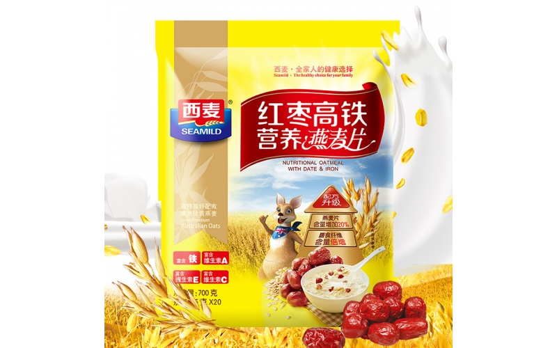 西麥 燕麥片 營養(yǎng)早餐食品 牛奶好搭檔 紅棗高鐵營養(yǎng) 谷物代餐麥片700g（35g-20小袋）獨(dú)立包裝