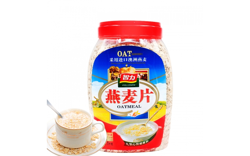 智力 早餐谷物 膳食纖維 即食免煮穿燕麥片1000g（桶裝）