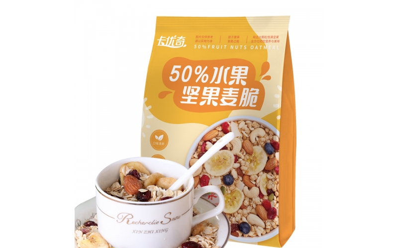 智力卡優(yōu)奇水果堅(jiān)果麥脆520g免煮學(xué)生營(yíng)養(yǎng)早餐即食干吃燕麥代餐
