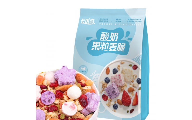 智力卡優(yōu)奇酸奶果粒麥脆316g免煮學(xué)生營(yíng)養(yǎng)早餐即食干吃燕麥代餐