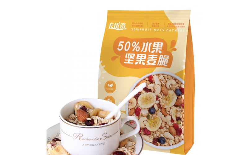智力卡優(yōu)奇水果堅(jiān)果麥脆300g免煮學(xué)生營(yíng)養(yǎng)早餐即食干吃燕麥代餐