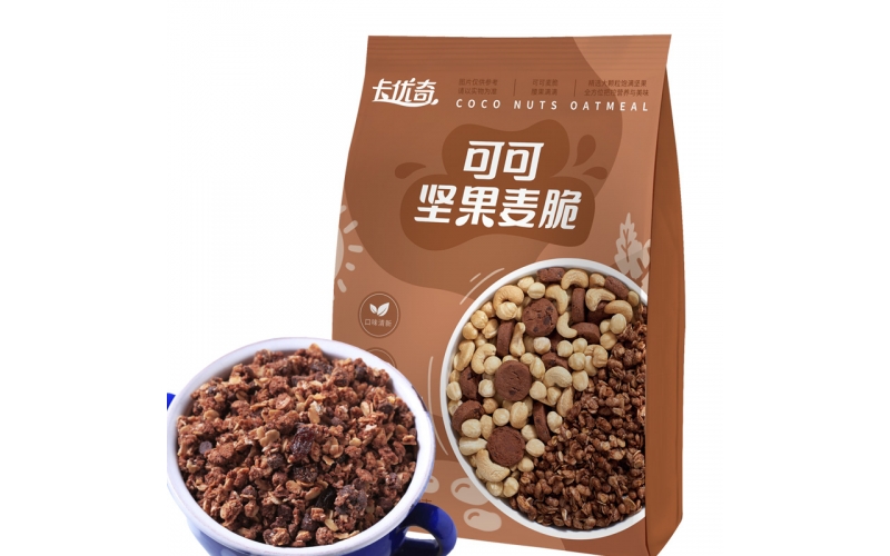 智力卡優(yōu)奇可可堅(jiān)果麥脆300g免煮學(xué)生營(yíng)養(yǎng)早餐即食干吃燕麥代餐