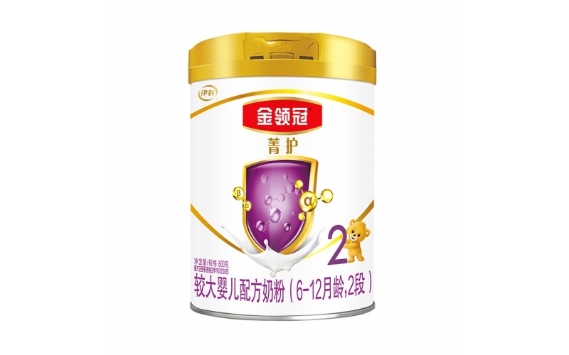 伊利奶粉 金領冠菁護（原呵護）系列 較大嬰兒配方奶粉 2段800克（6-12個月適用）